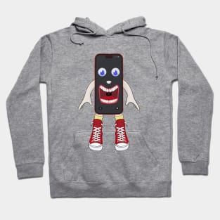 Smartphone with huge mouth wearing sneakers Hoodie